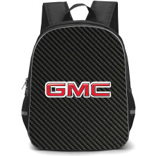 General Motors Backpack School Bag StudentPack - General Motors Logo On Traditional Black Charcoal Carbon Fiber Background