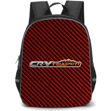 Honda CR-V TrailSport Backpack School Bag StudentPack - Honda CR-V TrailSport Logo On Red Carbon Fiber Background