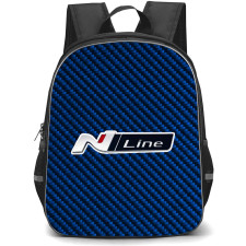 Hyundai N Line Series Backpack School Bag StudentPack - Hyundai N Line Series Logo On Blue Carbon Fiber Background