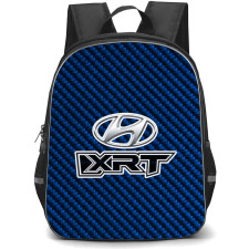 Hyundai XRT Series Backpack School Bag StudentPack - Hyundai XRT Series Logo On Blue Carbon Fiber Background