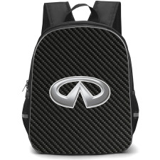 Infiniti Backpack School Bag StudentPack - Infiniti Logo On Traditional Black Charcoal Carbon Fiber Background