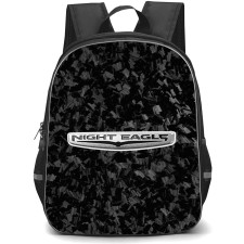 Jeep Compass Night Eagle Backpack School Bag StudentPack - Jeep Compass Night Eagle Logo On Forged Carbon Fiber Background