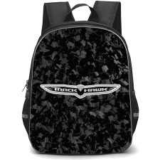 Jeep Grand Cherokee Trackhawk Backpack School Bag StudentPack - Jeep Grand Cherokee Trackhawk Logo On Forged Carbon Fiber Background