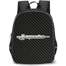 Lamborghini Espada GTE Backpack School Bag StudentPack - Lamborghini Espada GTE Logo On Traditional Black Charcoal Carbon Fiber Background