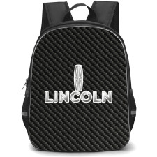Lincoln Backpack School Bag StudentPack - Lincoln Logo On Traditional Black Charcoal Carbon Fiber Background
