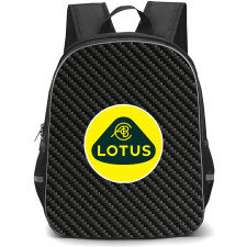 Lotus Backpack School Bag StudentPack - Lotus Logo On Traditional Black Charcoal Carbon Fiber Background
