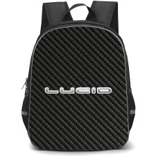 Lucid Backpack School Bag StudentPack - Lucid Logo On Traditional Black Charcoal Carbon Fiber Background