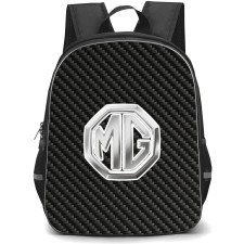 MG Backpack School Bag StudentPack - MG Logo On Traditional Black Charcoal Carbon Fiber Background