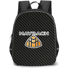 Mercedes-Benz Maybach Backpack School Bag StudentPack - Mercedes-Benz Maybach Logo On Traditional Black Charcoal Carbon Fiber Background