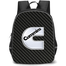 Nissan Titan Cummins Backpack School Bag StudentPack - Nissan Titan Cummins Logo On Traditional Black Charcoal Carbon Fiber Background