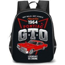 Pontiac Backpack School Bag StudentPack - 1964 Pontiac GTO Illustration Art On Black Background