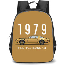 Pontiac Backpack School Bag StudentPack - 1979 Pontiac Trans AM Illustration Art On Brown Background