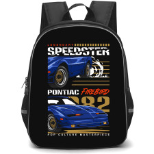 Pontiac Backpack School Bag StudentPack - 1982 Pontiac Firebird Illustration Art On Black Background