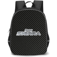 Suzuki Jimny Sierra Backpack School Bag StudentPack - Suzuki Jimny Sierra Logo On Traditional Black Charcoal Carbon Fiber Background