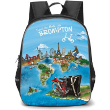 Brompton Backpack School Bag StudentPack - Brompton Around The World Ride Poster