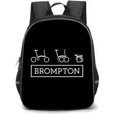 Brompton Backpack School Bag StudentPack - Brompton Bicycle Brand Logo On Black Background
