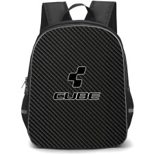 Cube Backpack School Bag StudentPack - Cube Bike Brand Logo On Carbon Fiber Background