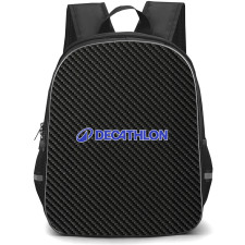 Decathlon Backpack School Bag StudentPack - Decathlon Bike Brand Logo On Carbon Fiber Background