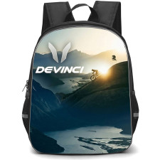 Devinci Backpack School Bag StudentPack - Devinci Bicycle Brand Downhill Scene Poster