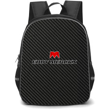 Eddy Merckx Backpack School Bag StudentPack - Eddy Merckx Bike Brand Logo On Carbon Fiber Background