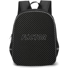 Factor Backpack School Bag StudentPack - Factor Bike Brand Logo On Carbon Fiber Background