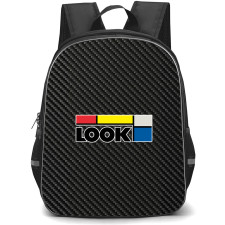 Look Backpack School Bag StudentPack - Look Bike Brand Logo On Carbon Fiber Background