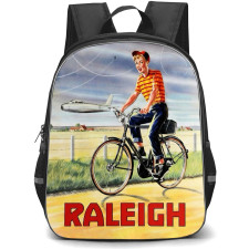 Raleigh Backpack School Bag StudentPack - Raleigh Vintage Bicycle Poster