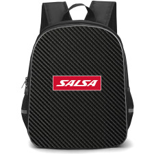 Salsa Backpack School Bag StudentPack - Salsa Bike Brand Logo On Carbon Fiber Background