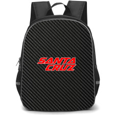 Santa Cruz Backpack School Bag StudentPack - Santa Cruz Bike Brand Logo On Carbon Fiber Background