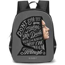 8 Miles Backpack StudentPack - 8 Miles Eminem Head Lettering Illustration On Gray Background