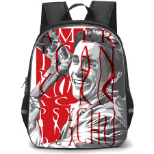 American Psycho Backpack StudentPack - American Psycho Grayscale Poster On Red Word Art