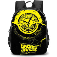Back To The Future Backpack StudentPack - Back To The Future Doc Brown & The Clock Tower Yellow Illustration