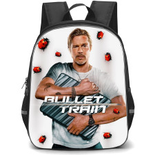 Bullet Train Backpack StudentPack - Bullet Train Brad Pit Holding Ladybug Briefcase Poster