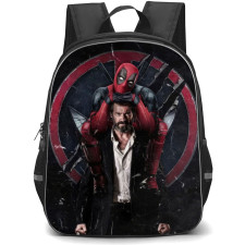 Deadpool Backpack StudentPack - Deadpool Hitching A Ride On Wolverine Shoulders Poster