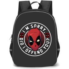 Deadpool Backpack StudentPack - Deadpool Im Sorry Did I Offend Round Sticker