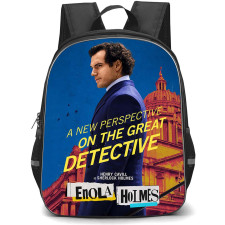 Enola Holmes Sherlock Holmes Backpack School Bag StudentPack - Sherlock Holmes Victorian Detective Side Portrait Poster