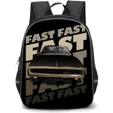 Fast and Furious Backpack StudentPack - Fast and Furious 1970 GREY Dodge Charger On Black Background