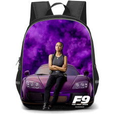 Fast and Furious Backpack StudentPack - Fast and Furious 9 Nathalie Sitting On Purple Car