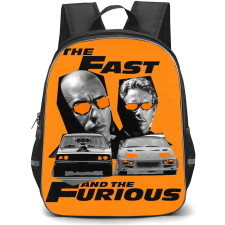Fast and Furious Backpack StudentPack - Fast and Furious Paul Walker And Vin Diesel Grayscale On Orange Background