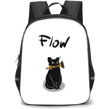 Flow Cat Backpack StudentPack - Flow Cat Bite Fish Illustration Art Poster