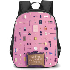 The Grand Budapest Hotel Backpack StudentPack - The Grand Budapest Hotel Objects On Pink Background