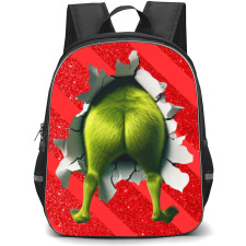 The Grinch Backpack StudentPack - The Grinch Butt On Red Glitter Paper Poster