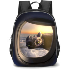 How To Train Your Dragon Backpack School Bag StudentPack - Toothless Flying Outside the Plane