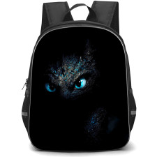 How To Train Your Dragon Backpack School Bag StudentPack - Toothless Stares Out From The Shadows with Glowing Blue Eyes