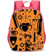 Hocus Pocus Backpack School Bag StudentPack - Fierce Character Doodle Collage
