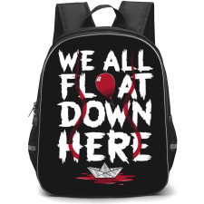 IT Backpack StudentPack - IT We All Float Down Here Quote On Black Background
