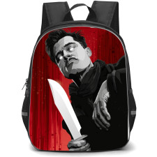 Inglourious Bastards Backpack StudentPack - Inglourious Bastards Brad Pitt Grayscale Illustration On Red Background