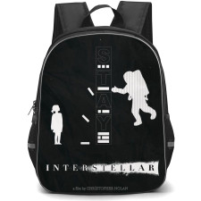 Interstellar Backpack StudentPack - Interstellar Minimalist Movie Poster Black Background