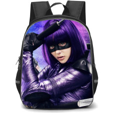 Kick-Ass Backpack StudentPack - Kick-Ass Hit Girl Holding Couteau On Purple Background
