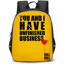 Kill Bill Backpack StudentPack - Kill Bill Quote You And I Have Unfinished Business On Yellow Background
